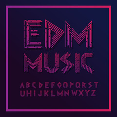 Alphabet design modern dashed lines letters vector