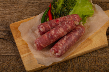 Raw pork sausages