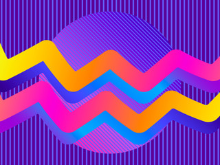 Liquid wave, violet gradient. Modern trend background. Synthwave, futurism background. Retrowave. Vector illustration