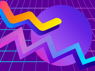 Liquid wave, violet gradient. Modern trend background. Synthwave, futurism background. Retrowave. Vector illustration