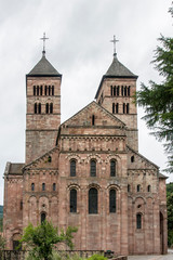 Fototapeta na wymiar Roman abbey of Murbach, church of Saint Leger. In Alsace France