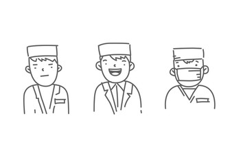 Vector set of doodle doctors