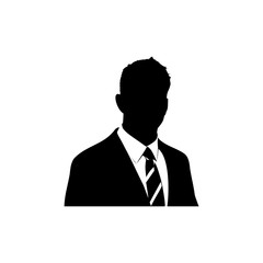 Silhouette man on a white background