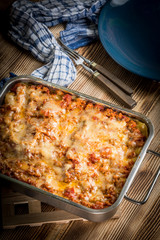 Homemade lasagne bolognese