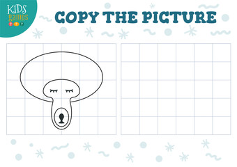 Copy picture vector illustration. Educational game for preschool kids