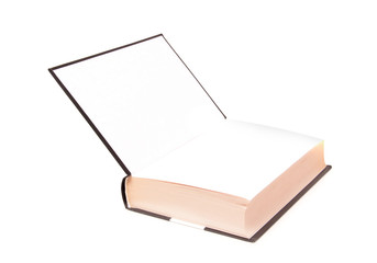 Old classic book and glasses on white background