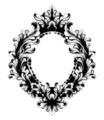 Vintage Baroque Mirror frame.Vector. French Luxury rich intricate ornaments. Victorian Royal Style decors