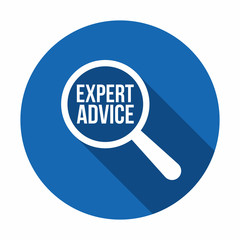 Expert Advice Word Magnifying Glass. Vector illustration