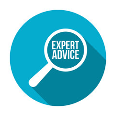 Expert Advice Word Magnifying Glass. Vector illustration