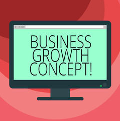 Text sign showing Business Growth Concept. Conceptual photo process of improving some measure of success Blank Computer Desktop Monitor Color Screen Mounted with Progress Bar
