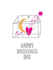 Happy Valentines day greeting card. Valentines day logo, sign, emblem