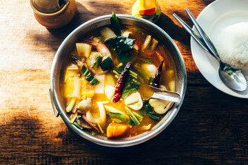 Tom yam kung, top view