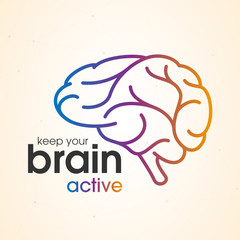 Keep your brain active vector logo