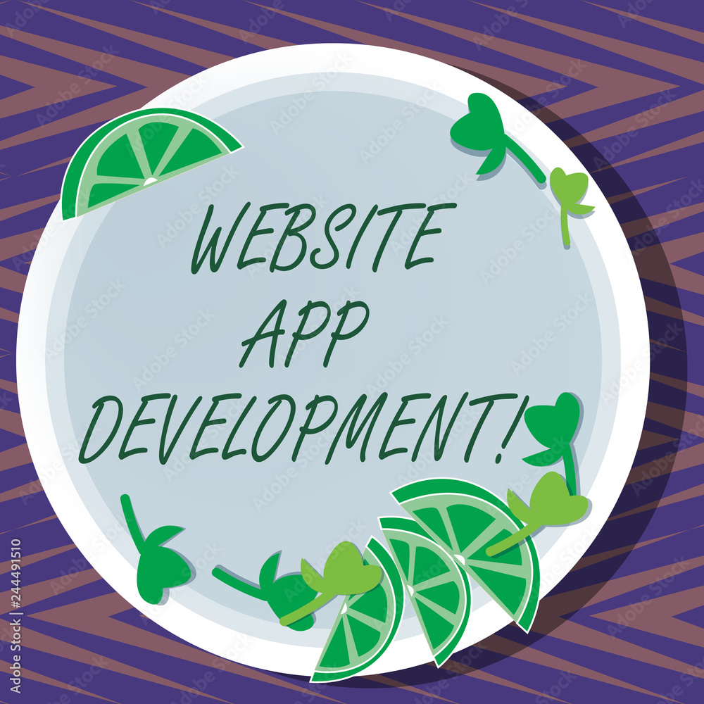 Wall mural word writing text website app development. business concept for creation of application programs sav