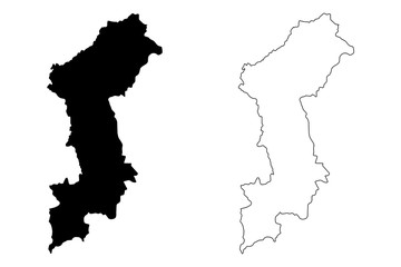 Lamphun Province (Kingdom of Thailand, Siam, Provinces of Thailand) map vector illustration, scribble sketch Lamphun map