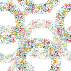 Ornament floral botanical flower. Watercolour drawing fashion aquarelle isolated. Seamless background pattern.