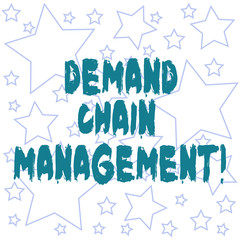 Text sign showing Deanalysisd Chain Management. Conceptual photo Relationships between suppliers and customers Outlines of Different Size Star Shape in Random Seamless Repeat Pattern