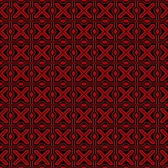 Ethnic classic pattern. Seamless vector illustration. Abstract geometric repeat backdrop. For decoration, wallpaper, print, fabric. Black, red color