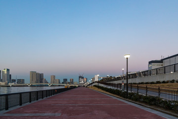 Fototapeta na wymiar (東京都ｰ都市風景)夕暮れ時のぐるり公園１