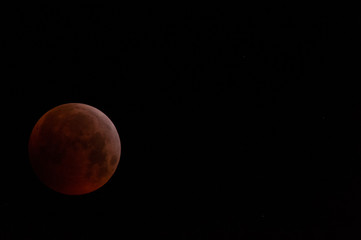 beautiful red full moon eclipse January 2019