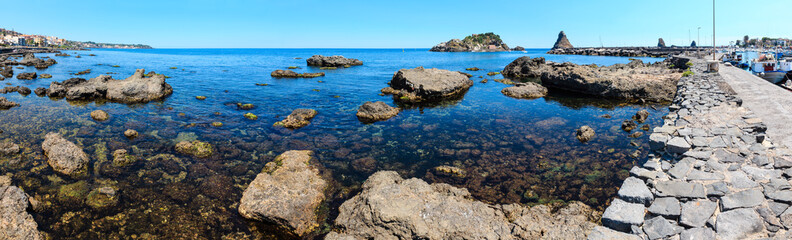 Fototapeta na wymiar Lachea Island on Aci Trezza, Sicily coast