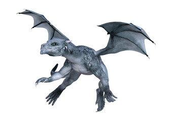 Obraz premium 3D renderowania Bajkowy smok na białym tle