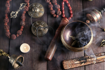 Tibetan religious objects for meditation