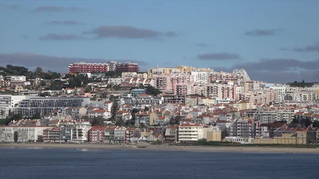 Lisbon, Dafundo district suburbs along Tagus River, Portugal