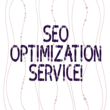 Text sign showing Seo Optimization Service. Conceptual photo Aim to increase the visibility of a website Vertical Curved String Free Flow with Beads Seamless Repeat Pattern photo