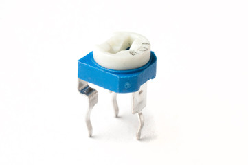 Trim resistor on white background
