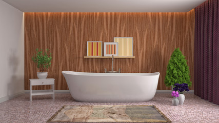 Fototapeta na wymiar Bathroom interior. 3D illustration