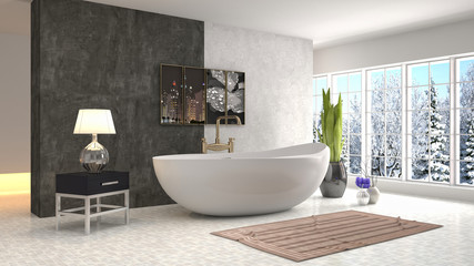 Obraz na płótnie Canvas Bathroom interior. 3D illustration