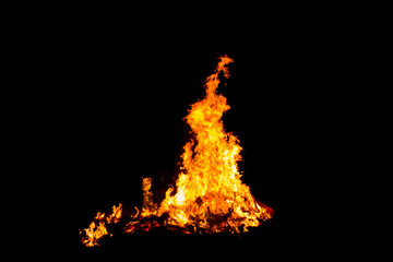 Bonfire blur silhouette Black background light. at phuket Thailand