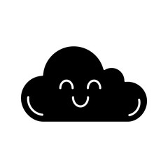 Smiling cloud glyph icon