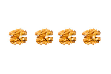 Crispy walnuts isolated on white background