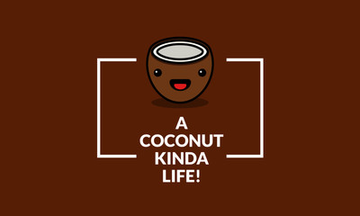 A coconut kinda life Quote Poster Design 