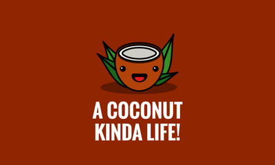 A coconut kinda life Quote Poster Design 
