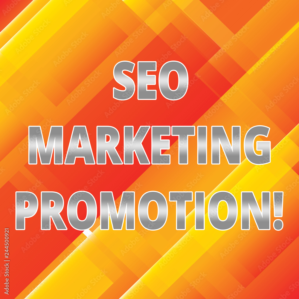 Fototapete word writing text seo marketing promotion. business concept for improve content and increase exposur