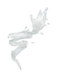 Tornado of milk. 3d illustration