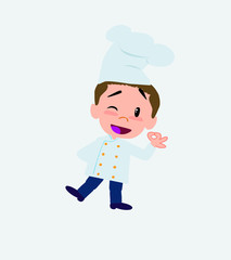 Chef doing the OK sign with his hand.