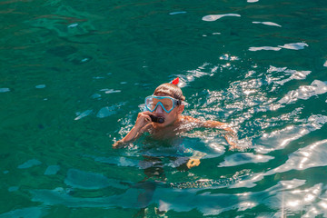 Boy with swimming mask