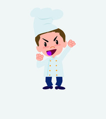 Chef cheering enthusiastically.