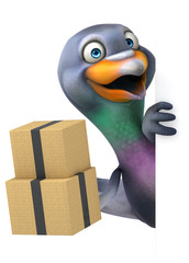 Fun pigeon - 3D Illustration