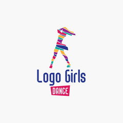 Vector logo girls dance