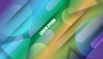 Colorful geometric background. Gradient background bright colors and dynamic shape compositions . Vector Illustration
