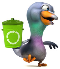 Fun pigeon - 3D Illustration