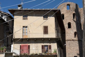 Susa, Piedmont, Italy: historic cathedral and house