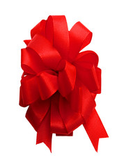 red ribbon satin bow