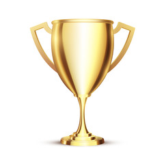  Golden Realistic 3d Winner Cup. Golden Trophy Winner Symbol.