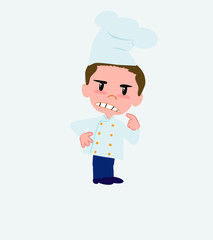 Chef ponders, something angry.